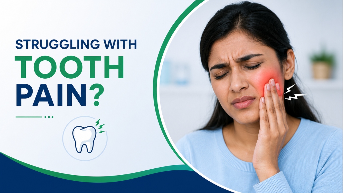 Person struggling with tooth pain and holding their cheek
